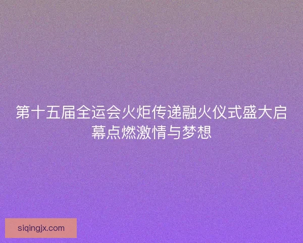 第十五届全运会火炬传递融火仪式盛大启幕点燃激情与梦想